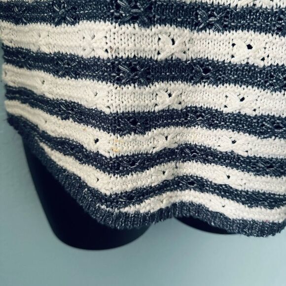 Chaps Navy Blue & White Striped Knit Sweater Size S/P - Picture 4 of 9